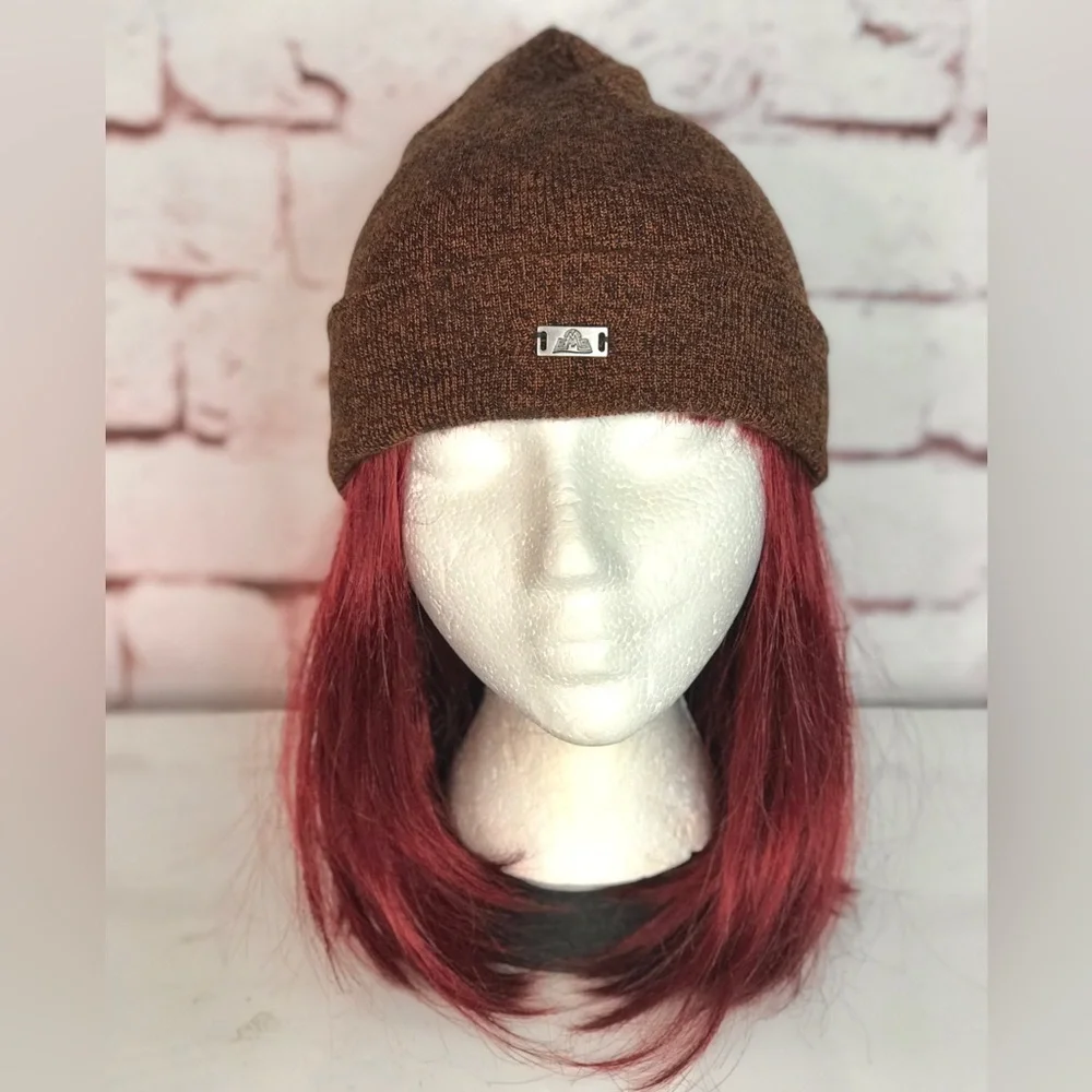 EASTERN MOUNTAIN SPORTS Unisex beanie knit cap hat  brown and black One Size NWT - Picture 2 of 16